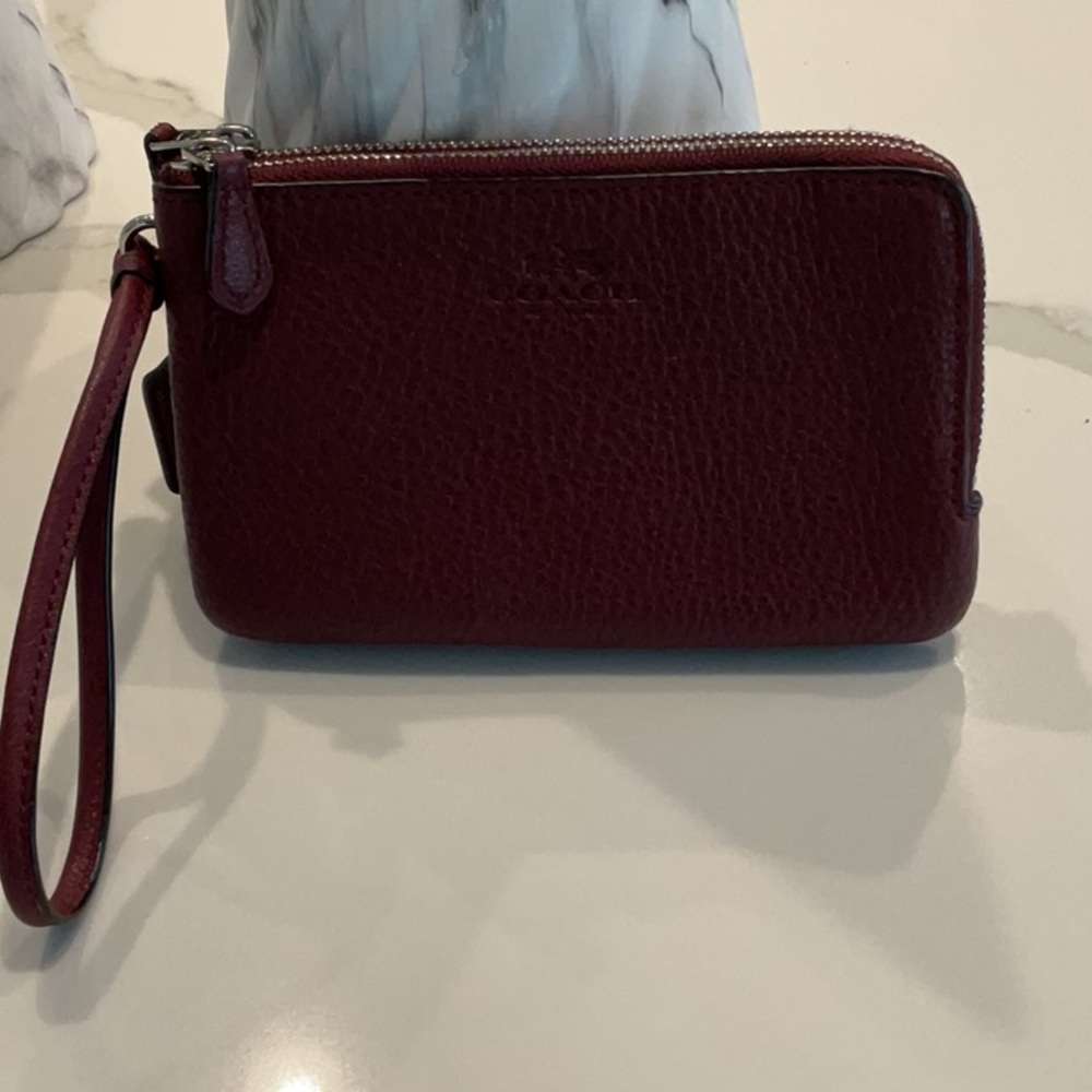 Coach Leather Double Wristlet